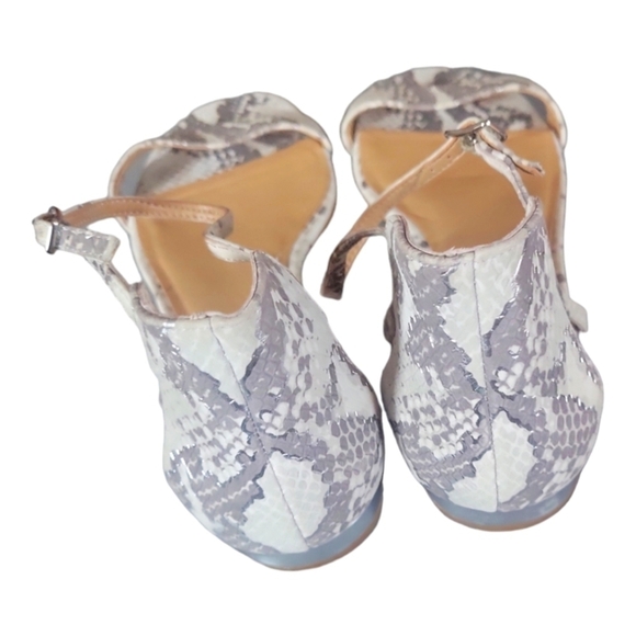 Banana Republic Snake Print Leather Upper Adjustable Ankle Strap Sandals Sz 10 - Picture 5 of 10